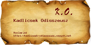 Kadlicsek Odisszeusz névjegykártya